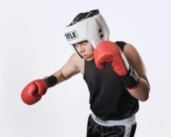 TITLE Boxing USA Boxing Competition Headgear - Open Face -Boxing Shop ACHX1 WH