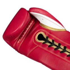TITLE Boxeo Mexican Leather Lace Training Gloves Quatro -Boxing Shop BATGL4 RD WH 3