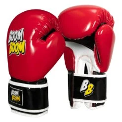 BOOM BOOM Boxing Striker Youth Boxing Gloves -Boxing Shop BBSBGY2 RD BK 002