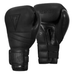 TITLE Black Bolstered Leather Bag Gloves 11 TITLE Black Bolstered Leather Bag Gloves -Boxing Shop DBBG BK 02