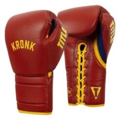 KRONK Boxing Gym Lace-Up Training Gloves -Boxing Shop KNKSG RD GD 2