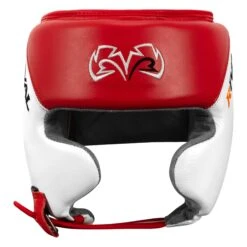 Rival Boxing Amateur Competition Headgear With Cheek Protect 23 Rival Boxing Amateur Competition Headgear With Cheek Protect -Boxing Shop RHGC2C RD WH 2