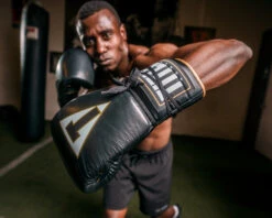 TITLE Boxeo Mexican Leather Lace Training Gloves Quatro -Boxing Shop batgl4 bk 2 1