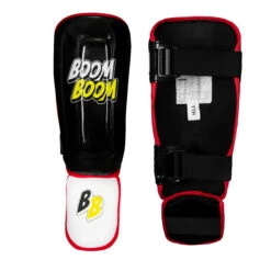 BOOM BOOM Boxing Bomber Youth Shin Guards -Boxing Shop bbbsgy bk 2 1