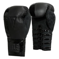 TITLE Black Blast Lace Training Gloves -Boxing Shop bkbstgl 02