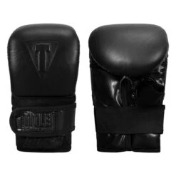 TITLE Black Old School Leather Pro Bag Gloves