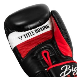TITLE Boxing Leather Big League Bag Gloves -Boxing Shop blbg2 bk rd 05