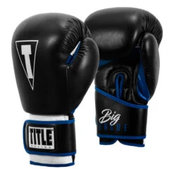 TITLE Boxing Leather Big League Training Gloves -Boxing Shop bltg2 bk bl 02