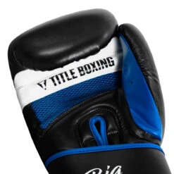 TITLE Boxing Leather Big League Training Gloves -Boxing Shop bltg2 bk bl 05