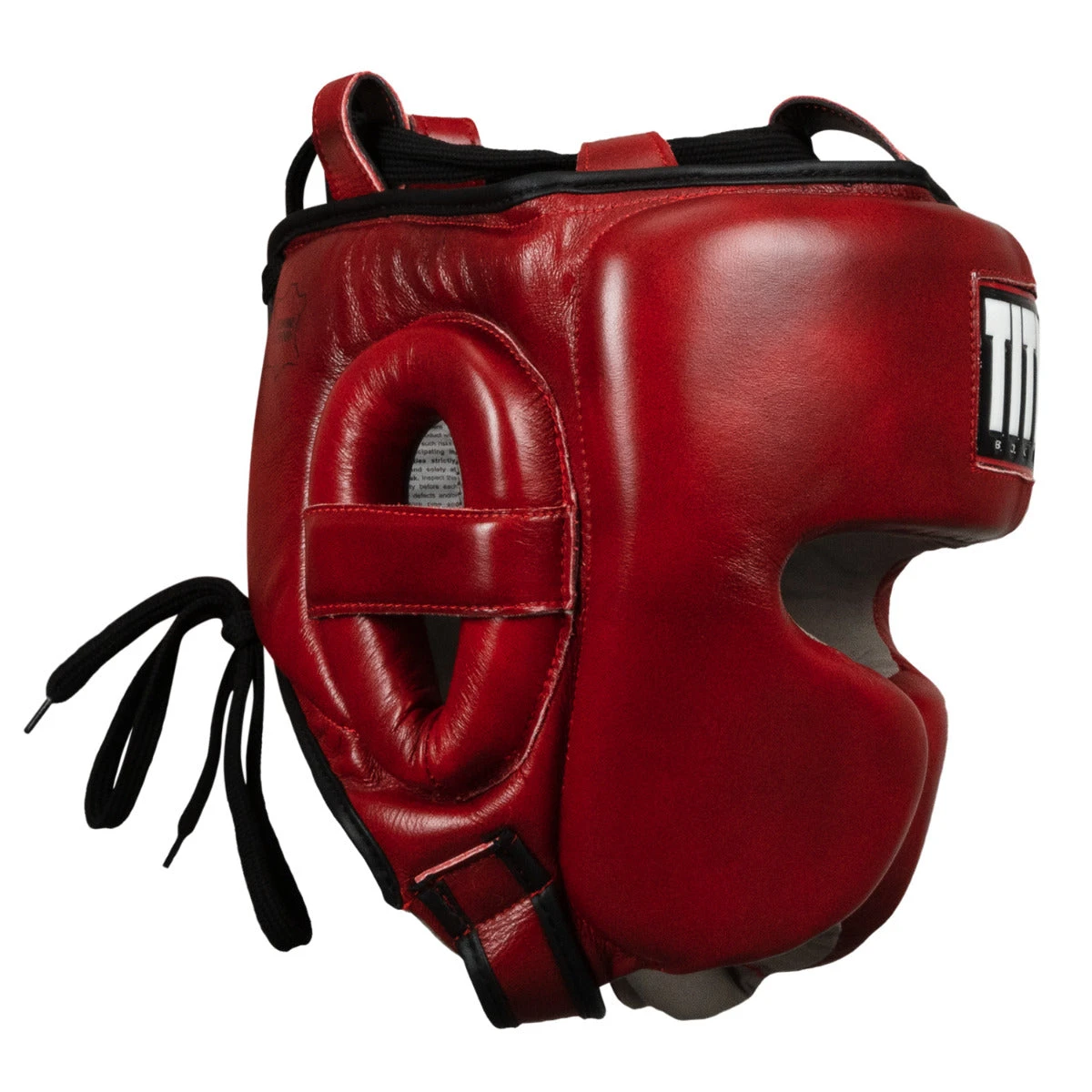 TITLE Boxing Blood Red Leather Sparring Headgear 6 TITLE Boxing Blood Red Leather Sparring Headgear - Image 4