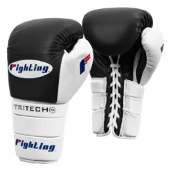 Fighting Tri-Tech Tenacious Lace Training Gloves -Boxing Shop fs3ttgl bk wh 002