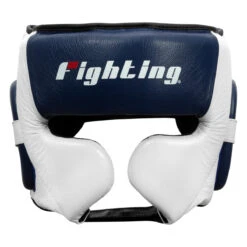 Fighting Force Leather Training Headgear -Boxing Shop ftghgt wh bl bk 2 1