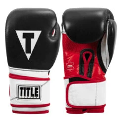 TITLE Boxing Premium Leather Performance Training Gloves -Boxing Shop lptg bk wh rd 001