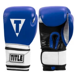TITLE Boxing Premium Leather Performance Training Gloves -Boxing Shop lptg bl wh bk 001