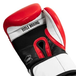 TITLE Boxing Premium Leather Performance Training Gloves -Boxing Shop lptg rd wh bk 005