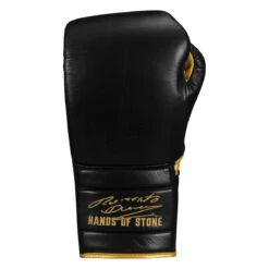 TITLE Boxing Roberto Duran Leather Sparring Gloves -Boxing Shop rdsg bk gd 03