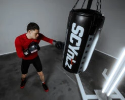 SCYntz Leather Sparring Gloves -Boxing Shop scysg bk gr 3 1