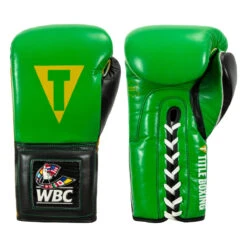 WBC By TITLE Boxing Sparring Gloves -Boxing Shop wbcsg gn bk 01
