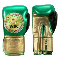 WBC By TITLE Boxing Green Belt Bag Gloves -Boxing Shop wgbbg gn gd bk 1 1 1