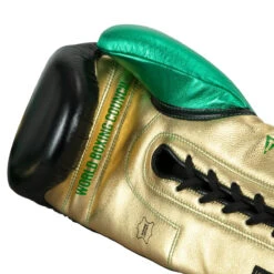 WBC By TITLE Boxing Green Belt Sparring Gloves -Boxing Shop wgbsg bk gd gn 5 1