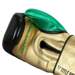 WBC By TITLE Boxing Green Belt Training Gloves 1.0 -Boxing Shop wgbtg bk gd gn 5 1