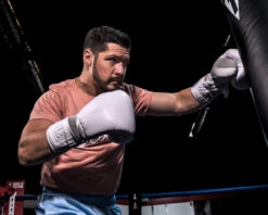 TITLE White Boxing Lace Sparring Gloves 2.0 -Boxing Shop whsg2