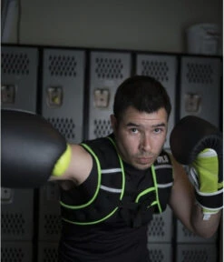 TITLE Boxing Elite Racerback Weight Vest -Boxing Shop wvest15 bk gr lifestyle edit