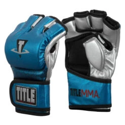 TITLE MMA Menace Metallic Training Gloves -Boxing Shop xmmtg bl sv 002