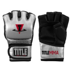 TITLE MMA Menace Metallic Training Gloves -Boxing Shop xmmtg sv bk 001 1